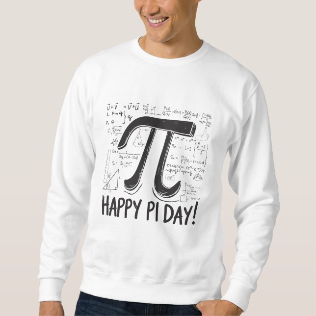 Lycklig Pi Day sweat Shirt - Roligt & Festive Math Lång Ärmad Tröja (Framsida)