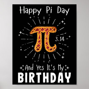 Lycklig Pi Day Tee Math Geek Birthday Coola Nerd M Poster