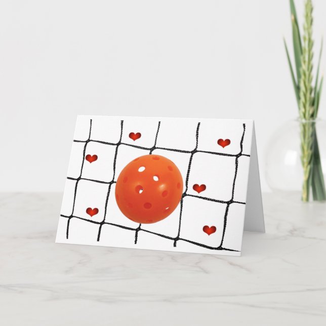 Lycklig Pickleball Balentines dag Kort (Framsida)