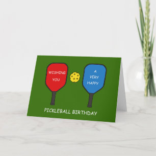 Lycklig Pickleball Birthday Kort