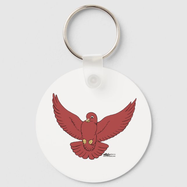 Lycklig Pigeon Nyckelring (Framsida)