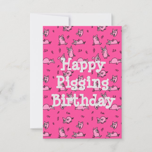 Lycklig Pigging Birthday Funny Card (Framsida)