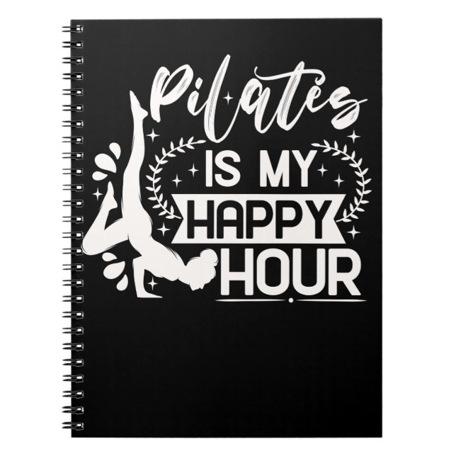 Lycklig Pilates Instruktör Flicksnuny Pilaterna Äl Anteckningsbok (Framsidan)
