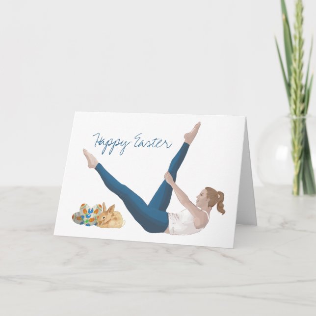 Lycklig Pilates Påsk Kort (Framsida)