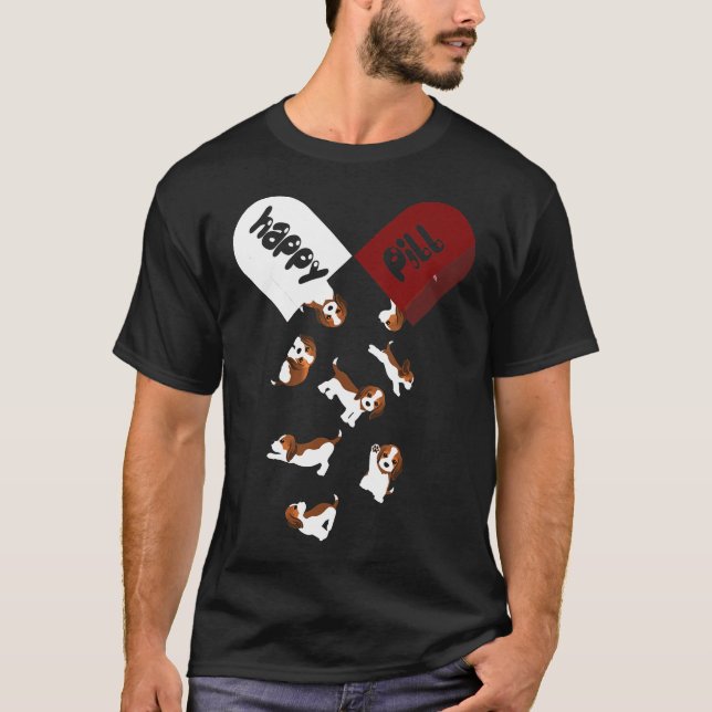 Lycklig Pill Beagles Beagle Mamma Pappa T Shirt (Framsida)