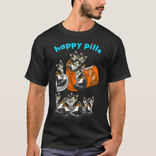 Lycklig Pills Calico Cute Tortoiseshell Kattdjur C T Shirt