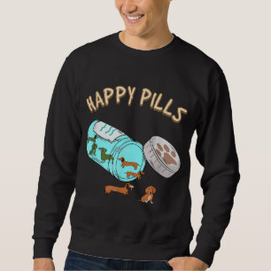 Lycklig Pills Dachshund, Hund älskare Gift Lång Ärmad Tröja