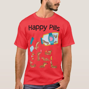 Lycklig Pills Dachshund Hundar Cute Dachshund Älsk T Shirt