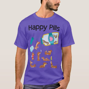 Lycklig Pills Dachshund Hundar Cute Dachshund Älsk T Shirt