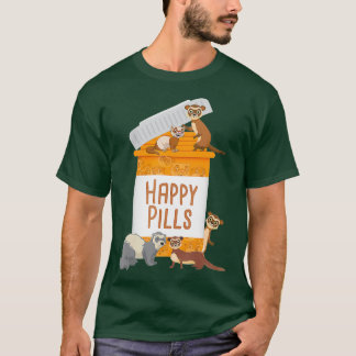 Lycklig Pills - Ferret Zoo Animal Lover Pet Owner T Shirt