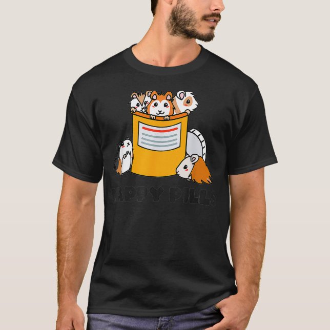 Lycklig Pills Guinea Gris Funny Cute Guinea Gris T Shirt (Framsida)