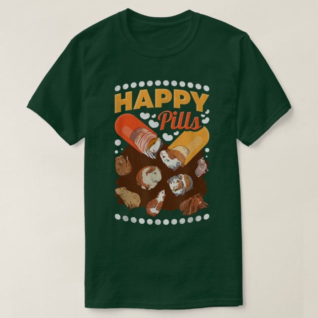 Lycklig Pills, Guinea Gris T Shirt (Design framsida)