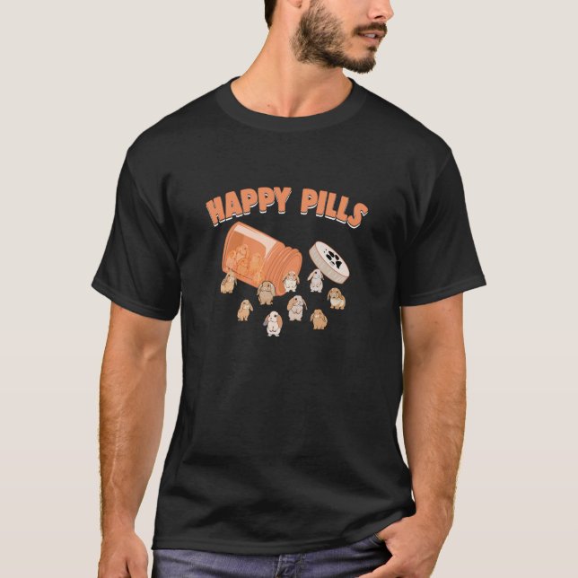 Lycklig Pills Holland Lop Bunny Funny Rabbit Breed T Shirt (Framsida)