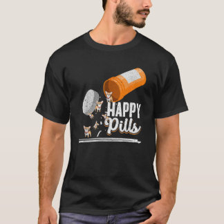 Lycklig Pills Hund älskare Chihuahua Hundägare Ide T Shirt