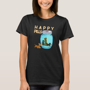 Lycklig Pills Hundar Retriever Hund Weiner Hound D T Shirt