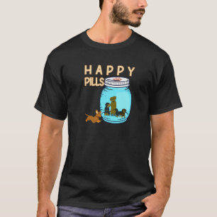 Lycklig Pills Hundar Retriever Hund Weiner Hound D T Shirt