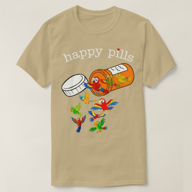 Lycklig Pills Parrot T Shirt (Design framsida)