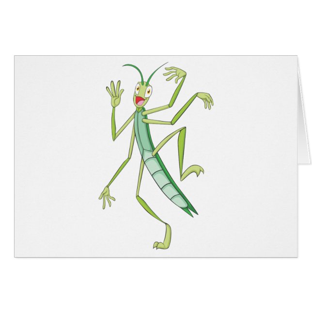 Lycklig pinneinsekt hälsningskort (Framsidan Horizontal)