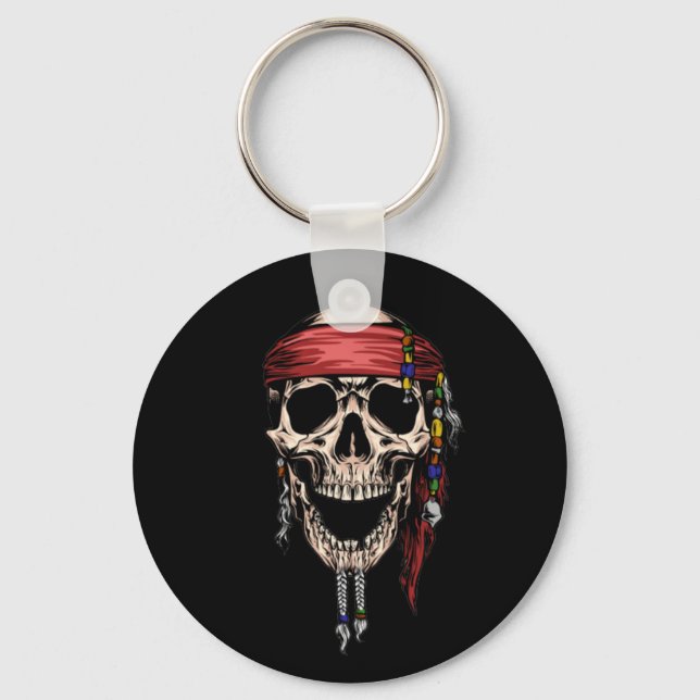 Lycklig Pirat Skull Ghost Royal Nyckelring (Framsida)