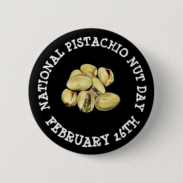 Lycklig Pistachio Nöt Dag 26 februari Knapp (Framsida)