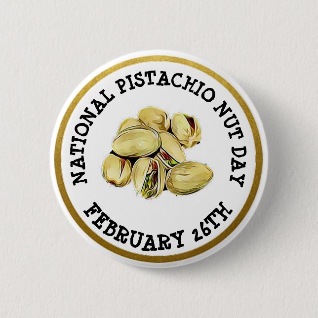 Lycklig Pistachio Nöt Dag 26 februari Knapp (Framsida)