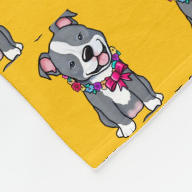 Lycklig Pit Bull Fleece Blanket (Hörn)