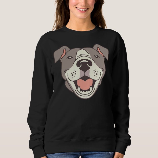 Lycklig Pit Bulls Tassar on Red T Shirt (Framsida)