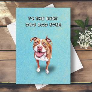 Lycklig Pitbull Best Hund Pappa någonsin Fars dag Kort