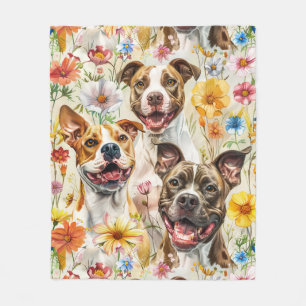 Lycklig Pitbull Hundar, Pit Bulls Fleecefilt