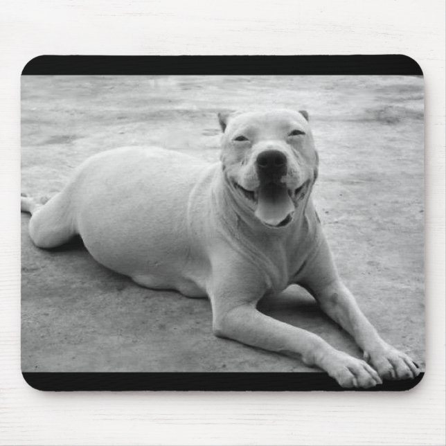 Lycklig pitbullmousepad musmatta (Framsidan)