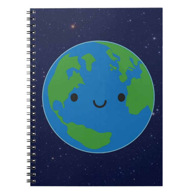 Lycklig Planet Earth Anteckningsbok (Framsidan)