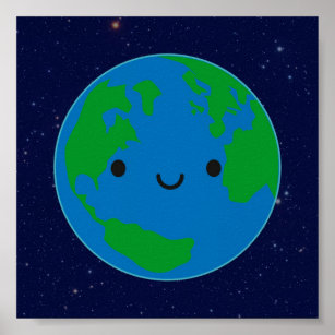 Lycklig Planet Earth Poster