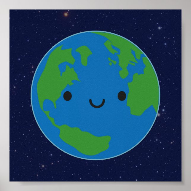 Lycklig Planet Earth Poster (Framsidan)