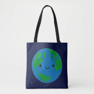 Lycklig Planet Earth Tygkasse
