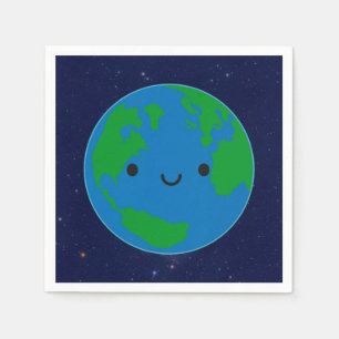 Lycklig planetjord pappersservett