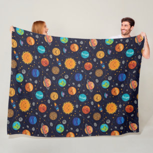 Lycklig Planets Fleece Blanket