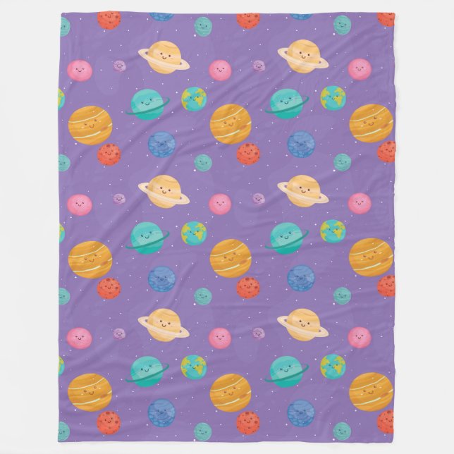 Lycklig Planets Fleece Blanket (Framsidan)