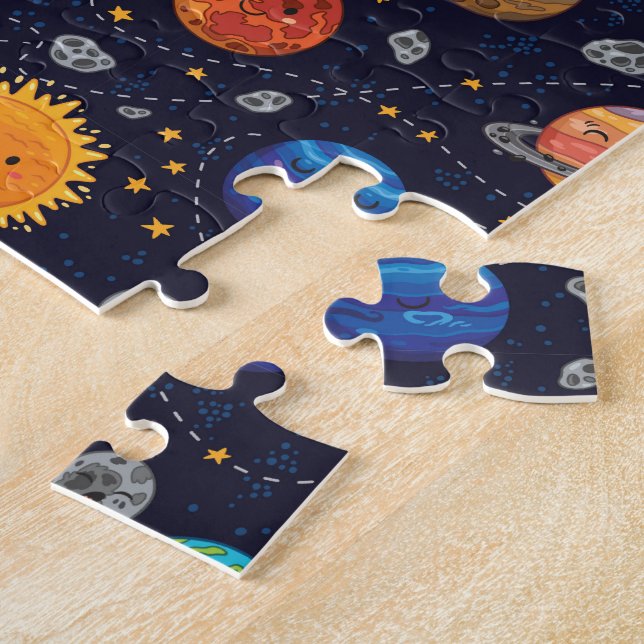 Lycklig Planets Jigszle Puzzle Pussel (Sidan)