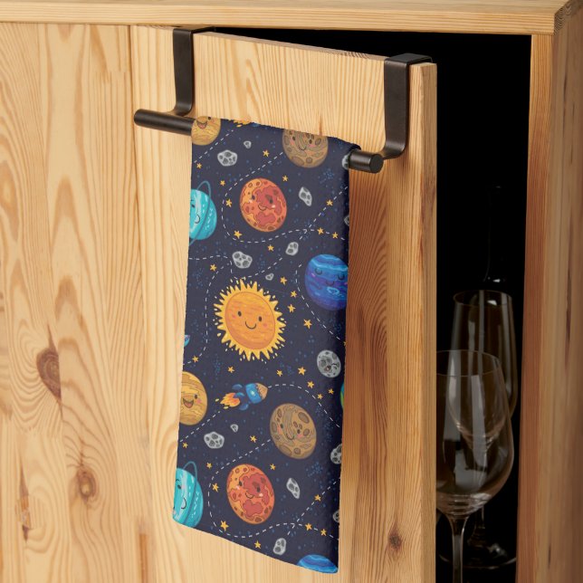 Lycklig Planets Kitchen Towel Kökshandduk (Thirds Fold)
