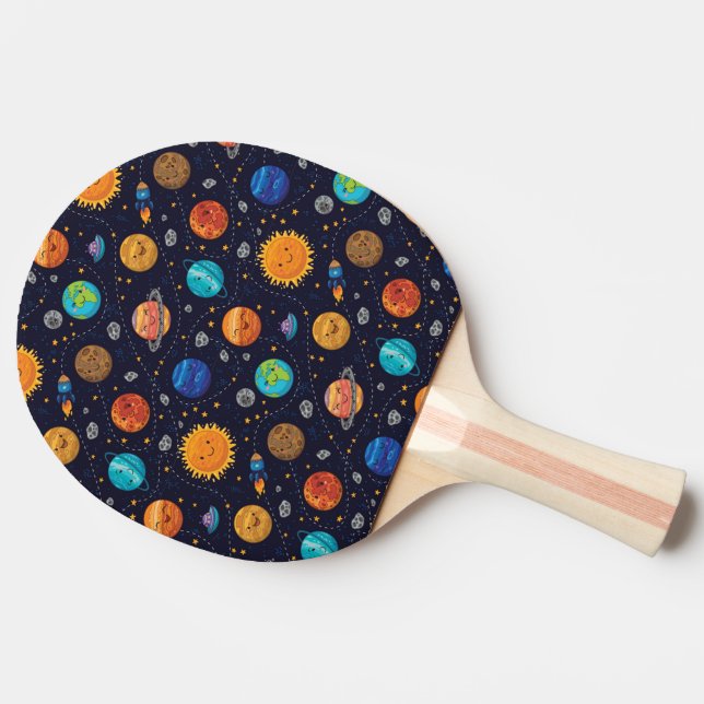 Lycklig Planets Ping Pong Paddle Pingisracket (Sidan)