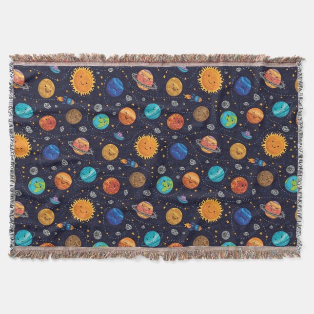 Lycklig-planetstreck Filt (Framsidan)