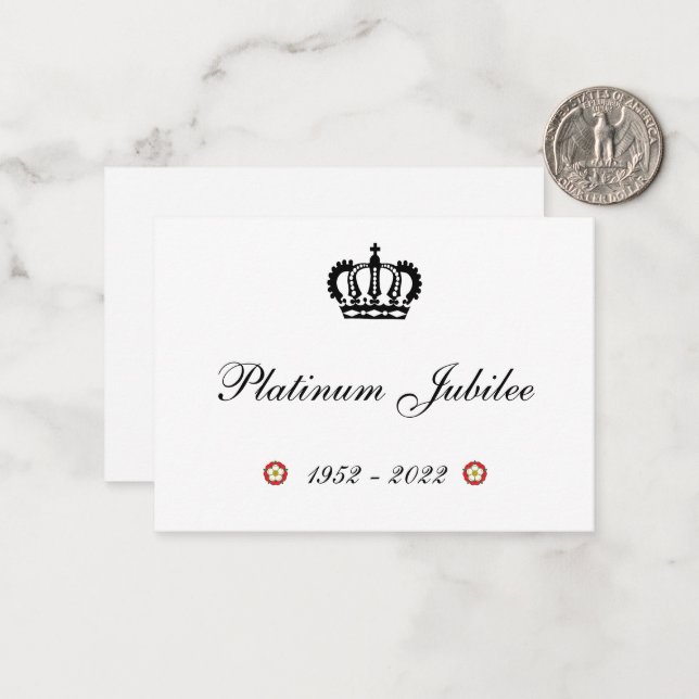 Lycklig Platinum Jubilee Foleting Card Anteckningskort (Fram/Back In Situ)