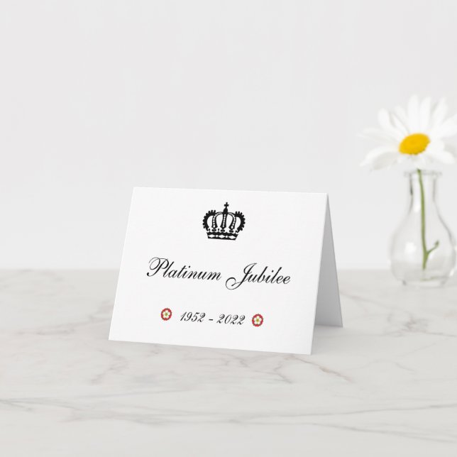 Lycklig Platinum Jubilee Foleting Card Kort (Liten växt)