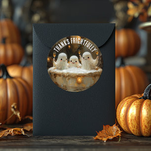 Lycklig Playful Ghost Jacuzzi Champagne Halloween Runt Klistermärke