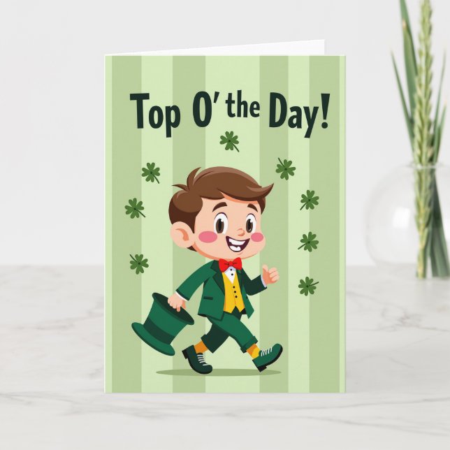 Lycklig Pojke St Patricks Dag Kort (Framsida)