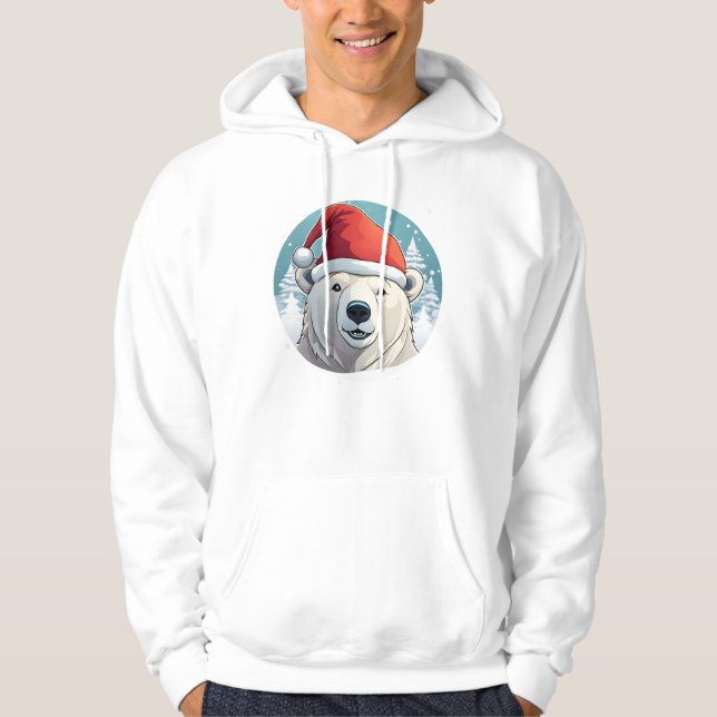 Lycklig Polar Bear Hoodie (Framsida)