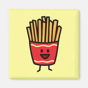 Lycklig pommes frites magnet