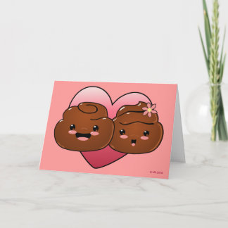 Lycklig Poo Valentiness-hälsningskort Helgkort
