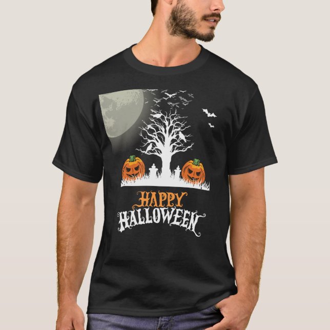 Lycklig pooky Halloween T Shirt (Framsida)
