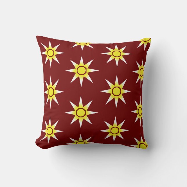 Lycklig Positiv Magi Sol Mönster Kudd Cushion Kudde (Framsida)